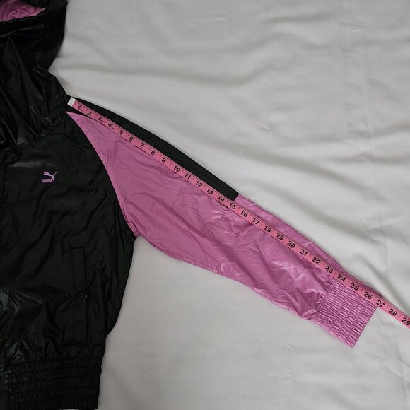 Puma Sports Lifestyle Women's Black/Pink Running Outdoor Winbreaker Jacket Small - Picture 16 of 16